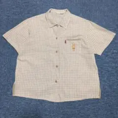 KUSU GURU 猫半袖チェックシャツ