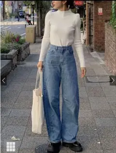 GRL カーブラインデニムパンツ(fo1845) Mサイズ