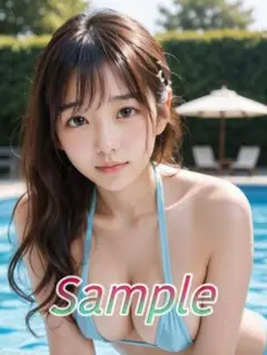 1点物 可愛い A4 AI 美女 ポスター 水着 ビキニ 爆乳 巨乳 U387