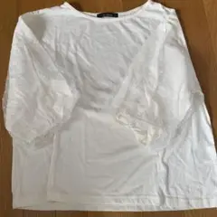w closet ドットチュール袖Tシャツ