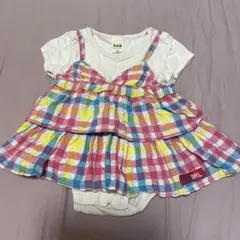 é.a.B チェック柄ロンパース 80