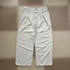 オンオフ様　UNIQLO ユニクロ　ドレープデニムタックパンツ　アイボリー　古着