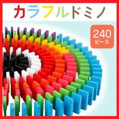 ドミノ 240ピース 木製 カラフル 12色 積み木 知育玩具 自由研究 新品