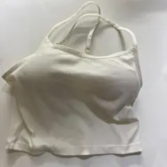 ホワイト ブラ付きキャミソール S