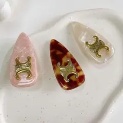 べっ甲ヘアクリップ　ブラウン