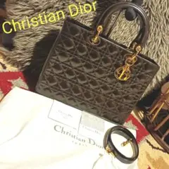 Christian Dior レディディオール パテントレザー トートバッグ