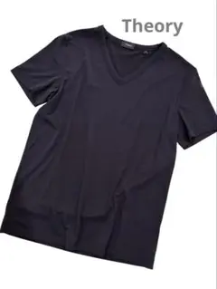 未使用　Theory メンズ 半袖VネックTシャツ 黒 S バランスジャージー