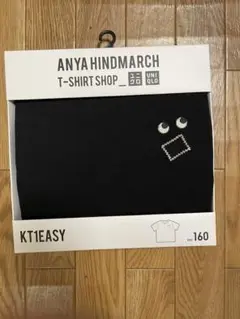 ユニクロ アニヤハインドマーチ Tシャツ ブラック160 KT1 新品タグ付き