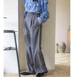 ローリーズファーム　LOWRYS FARM TRスタイルUPワイドパンツ　グレー