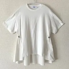 【AZUL】半袖Tシャツ サイドドローストリング付き ホワイト S
