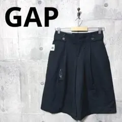 未使用タグ付き GAP ギャップ レディース ワイドハーフパンツ 0 ブラック