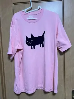 ユニクロ 米津玄師 コラボTシャツ　サイズL 黒猫　ピンク