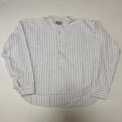Grandfather Shirt ストライプ長袖シャツ　90s