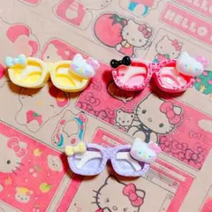 806*デコパーツ メガネ 眼鏡 パステルカラー ミニチュア 小物 猫