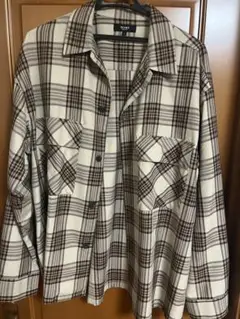 beams チェック柄 長袖シャツ ベージュ ブラウン