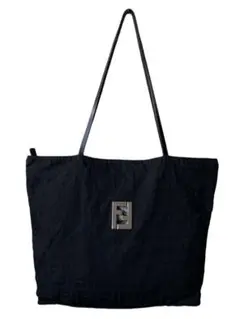 Y826-3 フェンディ FENDI ハンドバッグ トート シルバー 黒 レザー