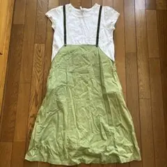 maarook オリーブグリーン サロペット風　ワンピース