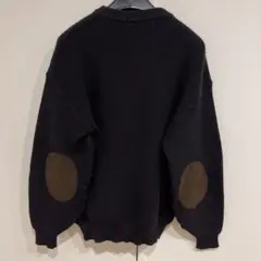 ヴィンテージ　エルボーパッチニット　ブラック　黒