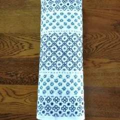 刺し子ふきん★縦縞寄せ模様＝ブルー系