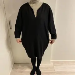 ADORE キーネックコクーンワンピース 黒サイズ38