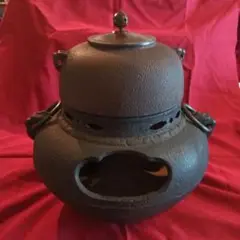 新品 鬼面風炉 鉄 茶道具 かん付き 敷板 新品 鬼面風炉 鉄 茶道具 かん付き 敷板