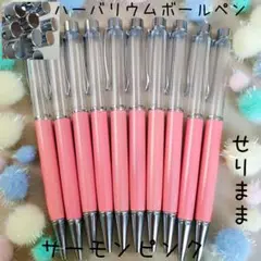 【シルバー】ハーバリウムボールペン【サーモンピンク】10本セット