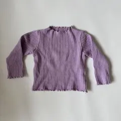 Pippi + Lotta リブ編みラベンダー 長袖トップス XS