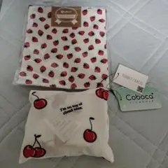 Cobacaチェリーポーチ付エコバッグ・苺の巾着袋