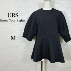 ★美品URS KnowYourRights チュニック　立体生地　黒　Mゆったり