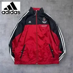 【187】adidasアディダスナイロントラックジャケット赤×黒 KID’SL