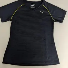 PUMA ストライプTシャツ Mサイズ 黒