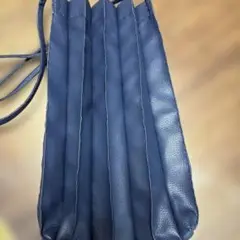 ネイビー 合皮 ハンドバッグ