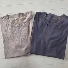 UNIQLO エアリズム 2枚セット ベージュ クルーネック Tシャツ