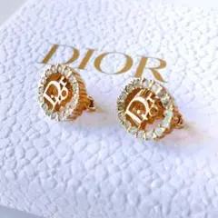 クリスチャンディオール Dior ロゴイヤリングゴールドストーン アクセサリー