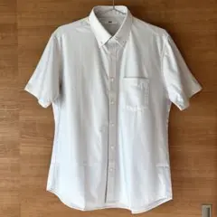 ユニクロ/UNIQLOドライイージーケアボタンダウン グレー半袖シャツL