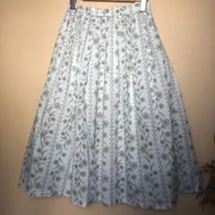 美品　日本製　ハーモニーall of me ナチュラルコットンフレアスカート　F