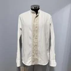 zara man バンドカラー ノーカラーシャツ XL