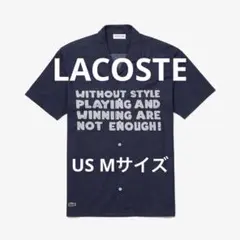 【美品】ラコステ LACOSTE レタージャガードカッターシャツ　ネイビー