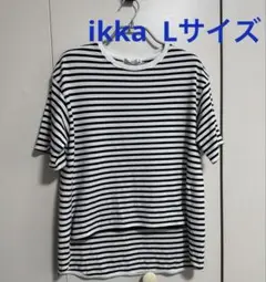 【良品】　ikka ボーダーＴシャツ　サイズＬ