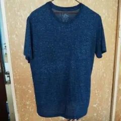 T-S[TK] ネイビー 半袖シャツ Mサイズ、ポリエステル85%麻15%