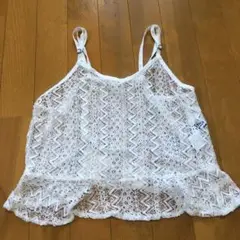 ホワイト レース キャミソール Lサイズ　ビスチェ