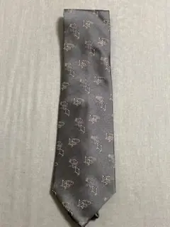 PEANUTS スヌーピー刺繍 ネクタイ グレー