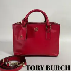 2211-54|美品|トリーバーチ 2WAYバッグ 本革 赤