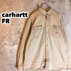 カーハート シャツ FR 胸ポケット ワンポイント ベージュ XL