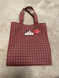 ファミリア トート 赤チェック