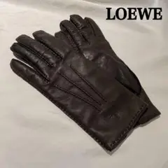 LOEWE ロエベ 内側ウールで暖か❗️ アナグラム レザーグローブ 革手袋