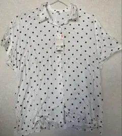 ユニクロ　シャツ　ブラウス　水玉　タグ付き　レトロ