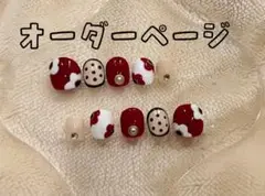 ネイルチップNo.4 ベリーショート 花ネイル