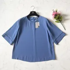 【未使用タグ付】24SS セオリーリュクス Flow Maisieブラウス 青M