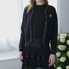 今季完売品【新品】Riu Rose cable cardigan knit 黒